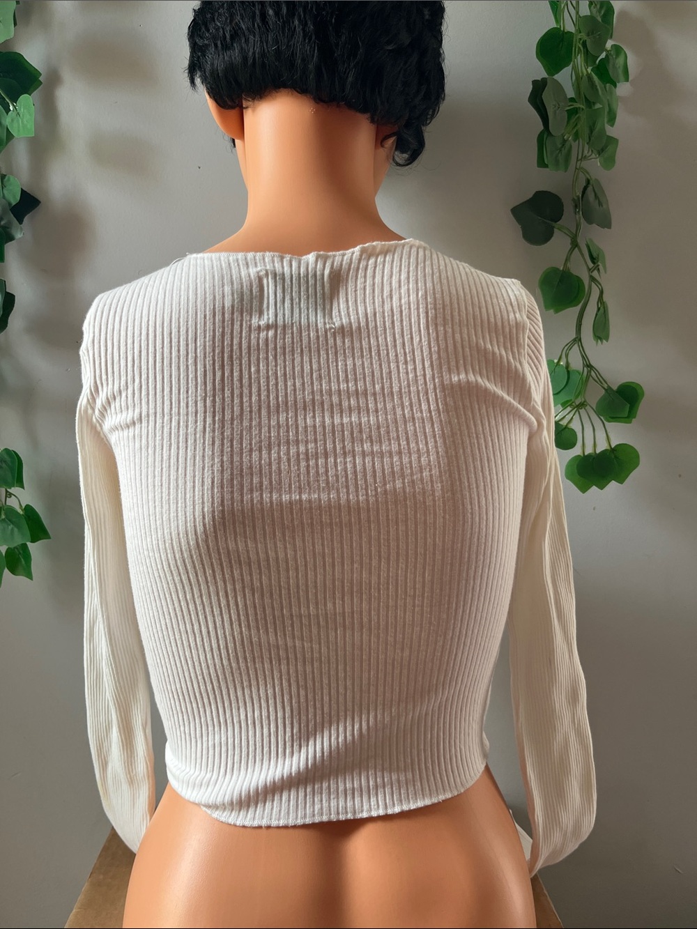 Princess Polly White Ribbed Ruched Crop Top - Picture 3 of 5